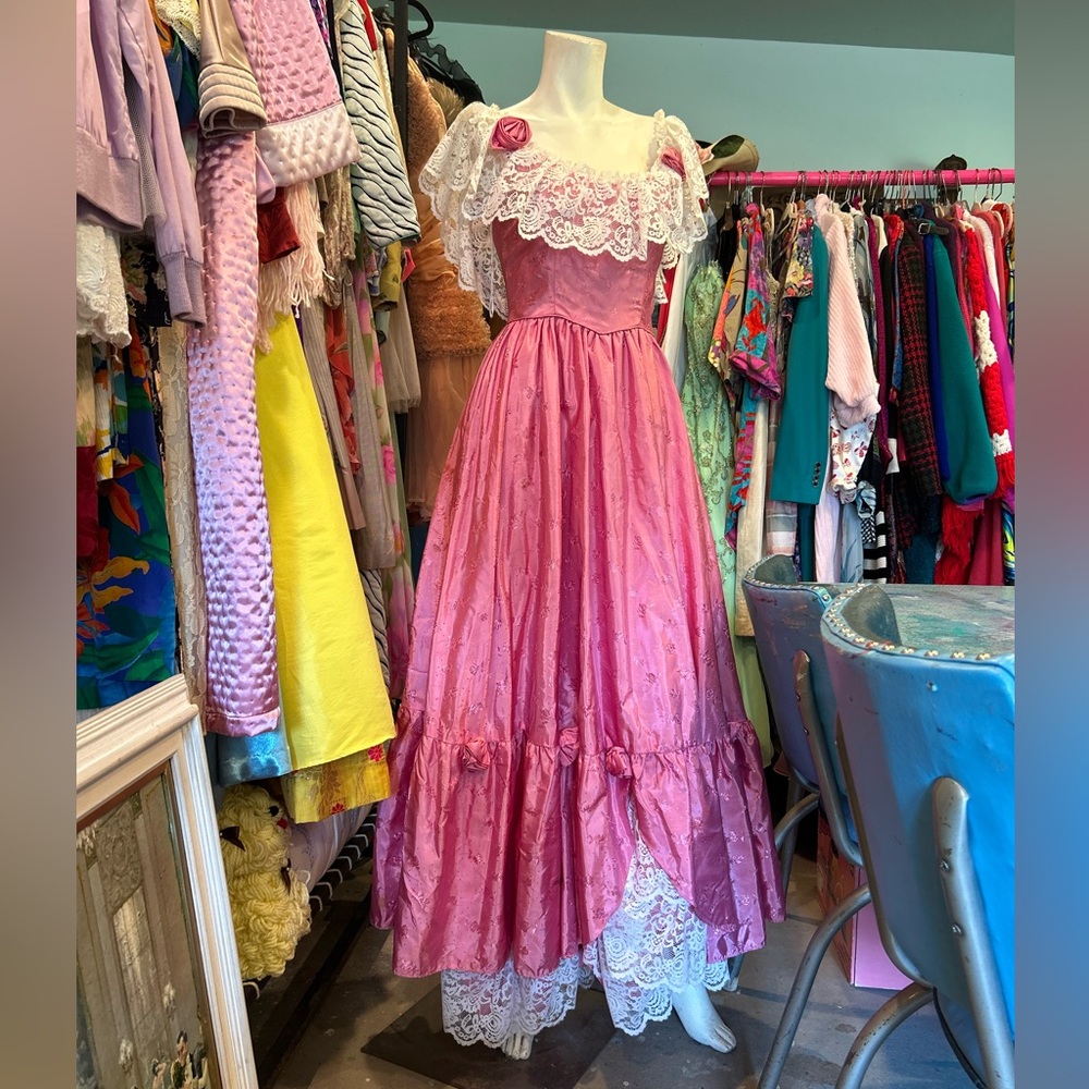 Vintage 70s Country Romantic Gown - Picture 3 of 16